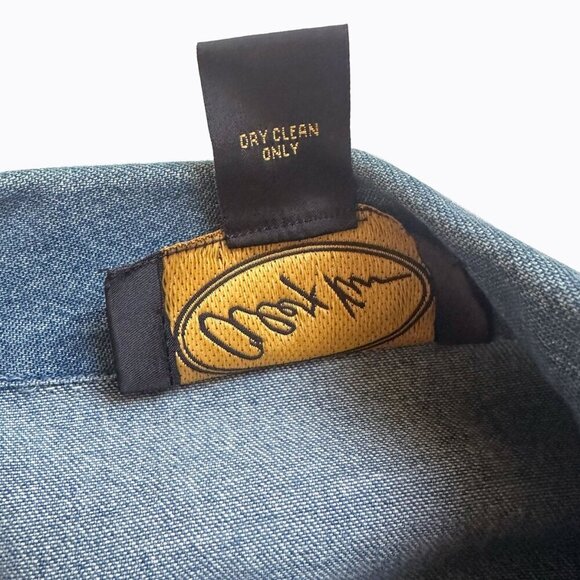 Vintage Alex Kim Denim Shirt Sz 2X Long Sleeve Button-Down 3D Floral Embroidered - Picture 6 of 9